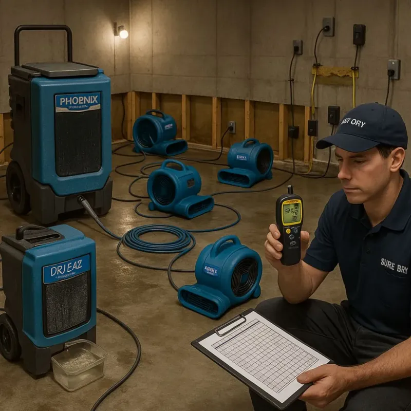 Structural Drying and Dehumidification process in Cedar Hills, UT